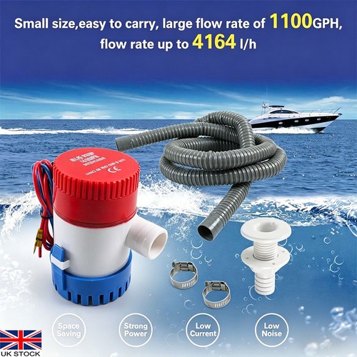 12v 1100gph boat bilge pump - boat,