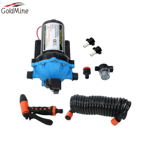 Washdown pump with coil hose - with,