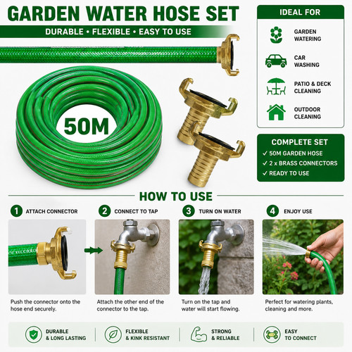 Garden water hose 50m with - water,