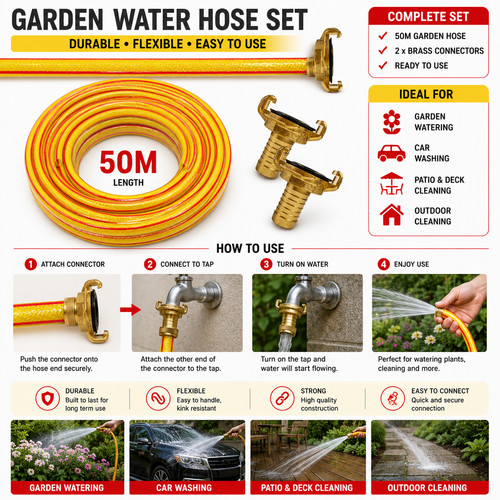 Garden water hose 50m with - water,
