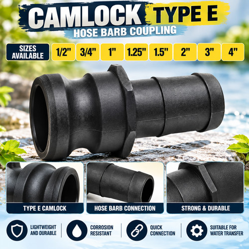 Camlock type hose barb - hose,
